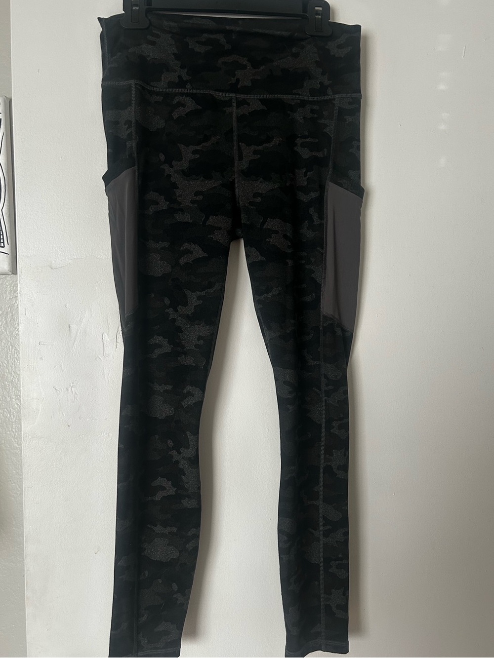 Fabletics Black Camo High-Waist Leggings with Side Pockets